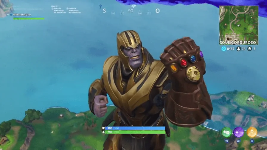 Ator que interpretou Thanos joga modo especial em Fortnite
