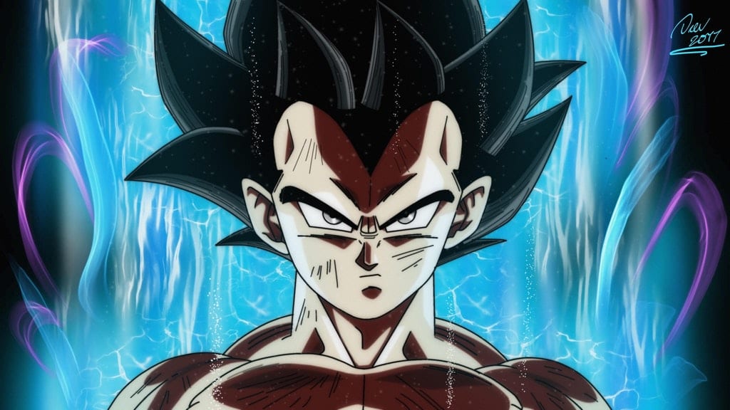Arte imagina Goku com o Ultra Ego e Vegeta com o Instinto Superior