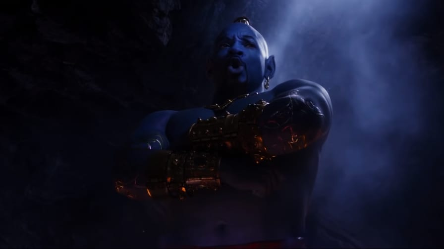 ALADDIN (2019)  Trailer com Will Smith como o gênio azul que canta 