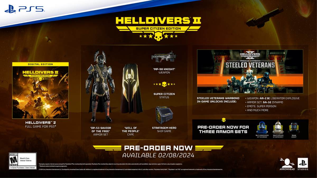 Helldivers 2 chega ao PS5 e PC em Fevereiro de 2024