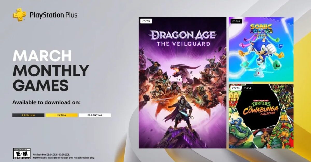 PS Plus de março traz Dragon Age: The Veilguard, Sonic Colors e mais!